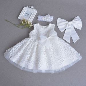 Baby Meisjes Jurken Voor Bruiloften 12 Maand Verjaardag Formele Witte Baby Meisje Kleding Doop Gedoopt Baby Kleding RBF184021