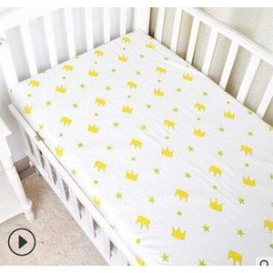 100cm Katoen Wieg Hoeslaken Zacht Ademend Baby Bed Matras Cover Cartoon Pasgeboren Beddengoed Voor Ledikant Maat 130*70CM