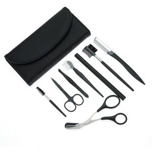 8Pcs Wenkbrauw Trimmer Wenkbrauw Scheermes Kit Wenkbrauw Schaar Wenkbrauw Kam Scheermes Voor Gezicht Pincet Wimper Borstel