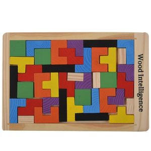 Houten Tangram Brain Teaser Puzzel Voor Tetris Game Educatief Baby Kinderen Speelgoed