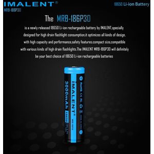 Imalent Originele 18650 3000Mah Krachtige Batterij Li-Ion Oplaadbare Batterij Zaklamp Accessoires Geschikt Voor HR70/RT70/DM21C
