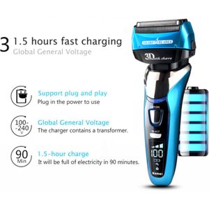 Pro Razors Wet & Dry Kemei Electric Shavers LCD Display Rechargeable Cutters for Men Beard Trimmer Shaving Machines