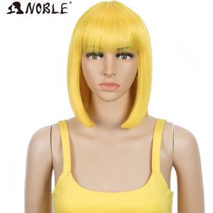 Noble Cosplay Synthetische Lace Front Pruik Korte Bob Straight 12 ""Groene Pruik Synthetische Pruik Blonde Pruiken Voor Zwarte Vrouwen cosplay Pruik