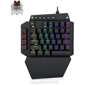 K700 Een Hand Mechanische Gaming Toetsenbord Rgb Led Backlight Outemu Schakelaar Macro Definieert 44 Toetsen Keyboard Au19 20