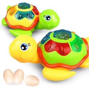 Grappig Elektrische Universele Rotatie Leggen Eieren Van Kleine Schildpad Licht Muziek Speelgoed Voor Kinderen Educatief Speelgoed Voor Baby Cadeau