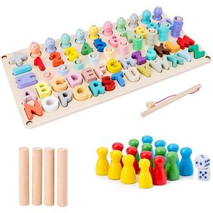 Aantal Letters Kan Vis Drie In Een Paar Nummer Board Speelgoed Puzzel Vroege Onderwijs Intelligentie Ontwikkeling Bouwsteen Speelgoed