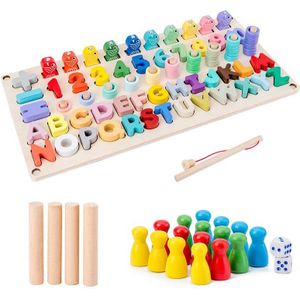 Aantal Letters Kan Vis Drie In Een Paar Nummer Board Speelgoed Puzzel Vroege Onderwijs Intelligentie Ontwikkeling Bouwsteen Speelgoed