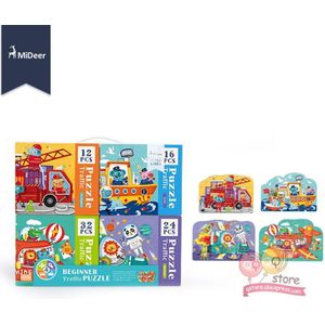 Mideer Kinderen Beginner Seizoen Verkeer House Puzzel Set Baby Vroege Educatief Speelgoed Pack Van 4 Dozen Kerst