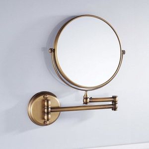 Antiek Messing Wandmontage Badkamer Spiegel 8 Inch Ronde 3X Vergroting 360 Graden Verstelbare Cosmetische Spiegel