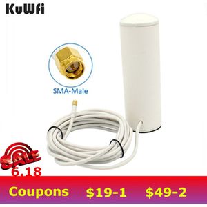 Kuwfi 3G/4G Lte Antenne Sma 2.4Ghz 10-12dBi Externe Wifi Antenne Met 5 M Of 10 M Kabel Voor 4G Router & Modem Signaal Booster
