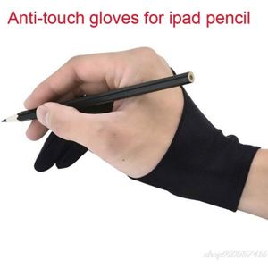 2-Vinger Tablet Tekening Anti-Touch Handschoenen Voor Ipad Pro 9.7 10.5 12.9 Inch Potlood O14 20