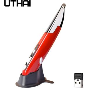 Uthai DB32 Usb Capacitieve Pen _ 2.4G Draadloze Muis Pen Persoonlijkheid Creatieve Verticale Pen Vorm Computer Stylus Batterij Muis