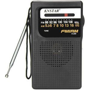 3V Am/Fm Radio Draagbare K-266 Mini Ingebouwde Luidspreker Antenne Hoofdtelefoon Jack 3.5Mm Aux Ouderen ouders