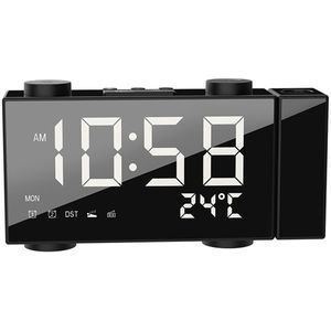 Digitale Fm Projectie Radio Wekker Tijd Displays Dual Wekker Met Snooze Thermometer Klok Led Klokken