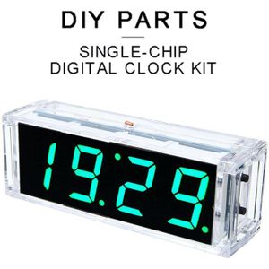 1Pc 4-Digit Diy Digitale Led Klok Kit Draagbare Licht Controle Temperatuur Datum Tijd Display Klokken