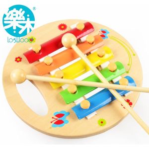 Handheld multicolour houten kloppen piano muziekinstrument speelgoed voor baby