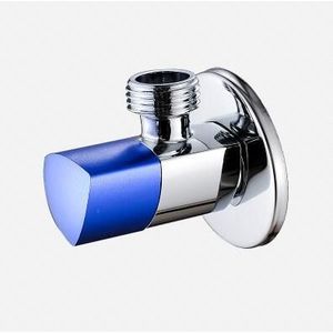 Hoek Kleppen Massief Messing Verchroomd Vulventiel Badkamer Accessoires Hoek Valve Voor Toilet Met Lezen Blauw Handvat