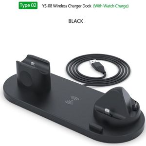 6 In1 10W Draadloze Charger Stand Dock Voor Iphone 11 Pro Xs Max 8 X Snelle Draadloze Opladen Voor apple Horloge 5 4 3 2 Airpods Pro 2