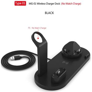 6 In1 10W Draadloze Charger Stand Dock Voor Iphone 11 Pro Xs Max 8 X Snelle Draadloze Opladen Voor apple Horloge 5 4 3 2 Airpods Pro 2