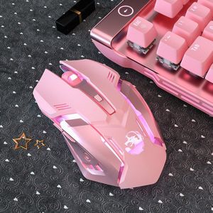 Ergonomische Wired Gaming Mouse 6 Knoppen Led 2400 Dpi Usb Computer Muis Gamer Muis K3 Roze Gaming Muis Voor Pc laptop