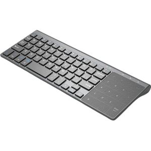 Dunne 2.4Ghz Usb Wireless Mini Keyboard Met Nummer Touchpad Numeriek Toetsenbord Voor Android Windows Tablet, Desktop, laptop, Pc & Zh