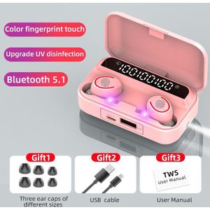 Bluetooth 5.1 Draadloze Hoofdtelefoon Met Microfoon Waterdichte Sport Tws Oortelefoon Touch Control Muziek Oordopjes Mini Zaklamp