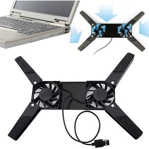 Vouwen Usb Dual Fan Cooler Draaibare Cooling Pad Stand Voor Pc Computer Laptop Notebook Macbook