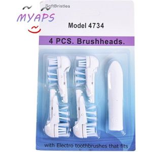 4Pcs Opzetborstels Voor Oral-B Cross Actie Power Dual Schone Borstel Vervanging