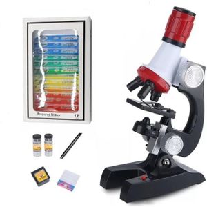 1200X Kinderen Microscoop Kit & 12 Stuks Voorbereid Biologische Specimen Slides Lab Instrumenten Wetenschap Educatief Speelgoed Cadeau Voor Kinderen