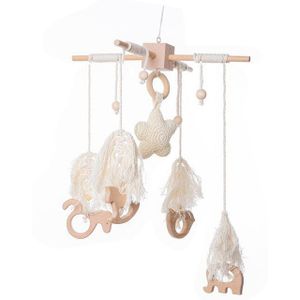 1Set Baby Rammelaar Wieg Mobiles Hout Speelgoed Houder Roterende Bed Bel Muziek Rammelaar Doos 0-12month Cloud Katoen Kinderwagen Educatief speelgoed