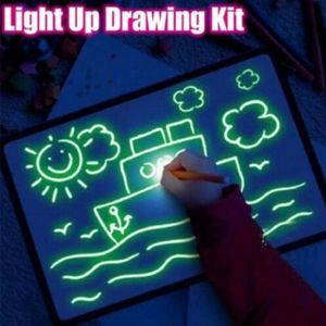Verlichte Licht Tekentafel Speelgoed Ontwikkeling Tekening Doodle Tabletten Onderwijs Speelgoed Engels Licht Schoolbord Handschrift Pads
