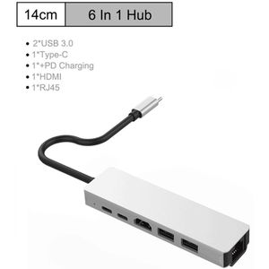 Type C Hub Usb Hub Multi Usb 3.0 Hdmi Adapter Ethernet Rj45 Lan Adapter Voor Macbook Pro Type C 3.0 Splitter 7 Port Usb C Hub