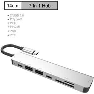 Type C Hub Usb Hub Multi Usb 3.0 Hdmi Adapter Ethernet Rj45 Lan Adapter Voor Macbook Pro Type C 3.0 Splitter 7 Port Usb C Hub