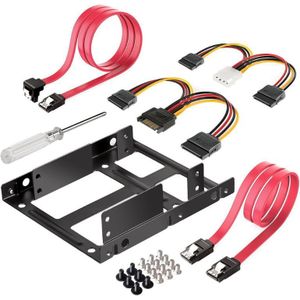 1Set Dual 2.5 Inch Ssd 3.5 Inch Interne Harde Schijf Montage Kit Beugel Met Sata Data Power kabels