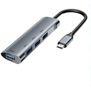 4 In 1 Type-C Hub 4-Port Usb Splitter USB3.0X1 En USB2.0X3 Docking Station Voor Pc laptop