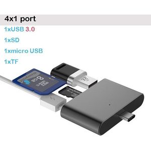 Usb Type-C Hub Multi-Kaartlezer Sd Tf Type C Naar USB3.0 Adapter Micro Usb Power Door otg Voor Samsung Telefoon Xiaomi Huwei Notebook