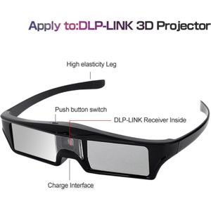 Electshong Dlp 3D Active Shutter Bril Voor Optoma Epson/Sony Lg Acer DLP-LINK Projectoren Gafas 3D Optoma Dlp Link 3D Bril