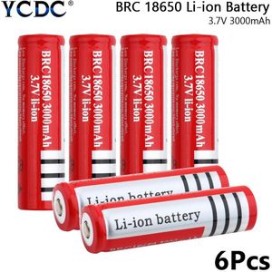 1/2/4/6/8 Stuks 18650 Lithium Batterij 3.7 V Volt 3000Mah Brc 18650 oplaadbare Batterij Li-Ion Lithium Batterij Voor Power Bank Torch