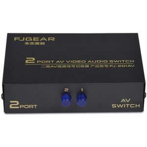 2 Port Av Rca Switch 2 In 1 Out Composiet Video L/R Switcher Selector Box Voor Dvd-speler snes N64 PS2/3 Game Consoles