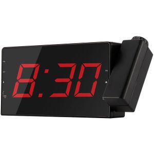 Usb Projectie Wekker Led Display Tijd Digitale Wekker Met Draaibare Projector Dual Alarm Fm Radio Snooze Functie