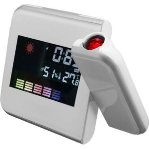 Digitale Wekker Led Projectie Temperatuur Thermometer Desk Tijd Datum Display Projector Kalender Usb Charger Tafel Klok