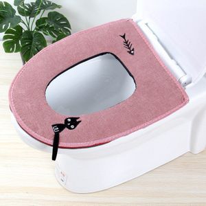 1Pc 4 Kleuren Wasbare Badkamer Toilet Seat Cover Zachte Closestool Mat Wc-deksel Pad Home Decor