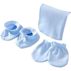 Pasgeboren Zachte Katoen Speeksel Handdoek Handschoenen Voet Cover Set Anti Scratch Wanten Voeden Burp Doek Bib Sokken