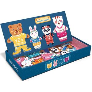 Kids Puzzels Grote Doos Magnetische Dier Jurk Veranderende Puzzel Educatief Speelgoed Voor Kinderen Baby Houten Speelgoed Voor Kinderen