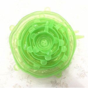 6 onderdelen/set Silicone Voedsel Zak Herbruikbare Voedsel Wrap Plastic Zak Voedsel Verzegelde Plastic Wrap Schotel Vacuüm Cap Cover