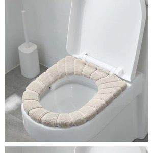 Comfortabele Fluwelen Coral Badkamer Toilet Seat Cover Winter Wc Cover Huishoudelijke Closestool Mat Seat Case Deksel Deksel