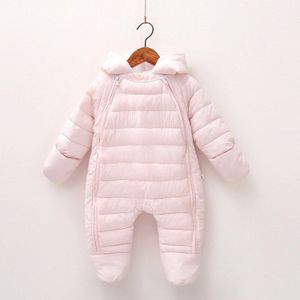 Pasgeboren Baby Jumpsuit Hooded Plus Fluwelen Warm Baby Jongens Snowsuit Peuter Sneeuw Pak Meisje Katoenen Overalls Rompertjes