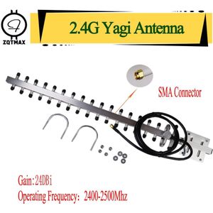 Zqtmax 2.4Ghz Wifi Antenne 24dbi Yagi Antenne Directionele Lichtgewicht Legering Outdoor Antenne Voor 3G 4G Signaal Repeater versterker