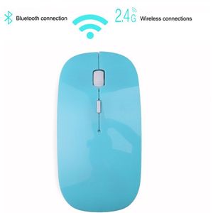 Usb Draadloze Muis 2.4G + Bluetooth 5.0 Ontvanger Super Slanke Muis Gaming Voor Macbook Mac Notebook Laptop Voor game