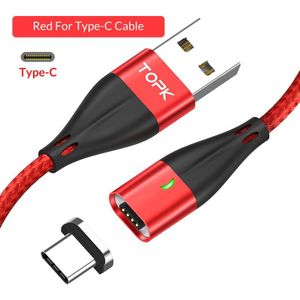 Topk 3A Usb Type C Magnetische Kabel Voor Xiaomi Redmi Note 7 Snelle Opladen Data Kabel Voor Samsung Galaxy S9 s8 Note 9 Type-C Kabel